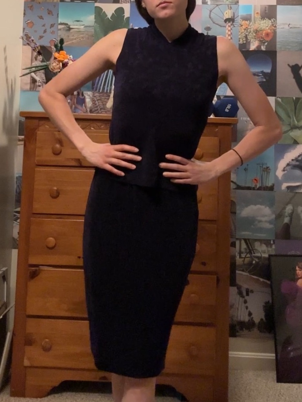 Purple Sleeveless Dress Set